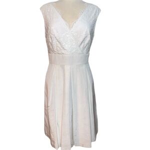 WHBM white surplice dress with lace